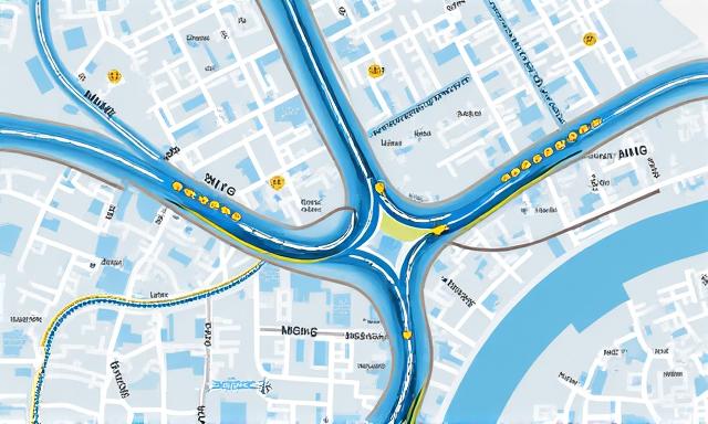 Carte de la ville de Lyon montrant des itinéraires de transport public optimisés
