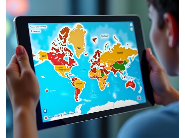 Carte éducative interactive affichant des couches de données historiques et géographiques.